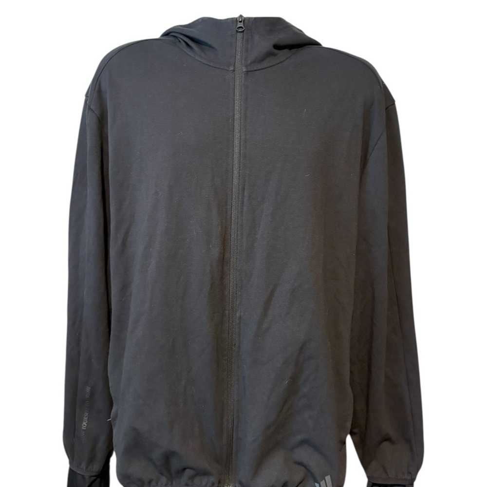 Adidas Yoga Men’s Full Zip Lightweight Hoodie Jacket with Elastic Waist Black L